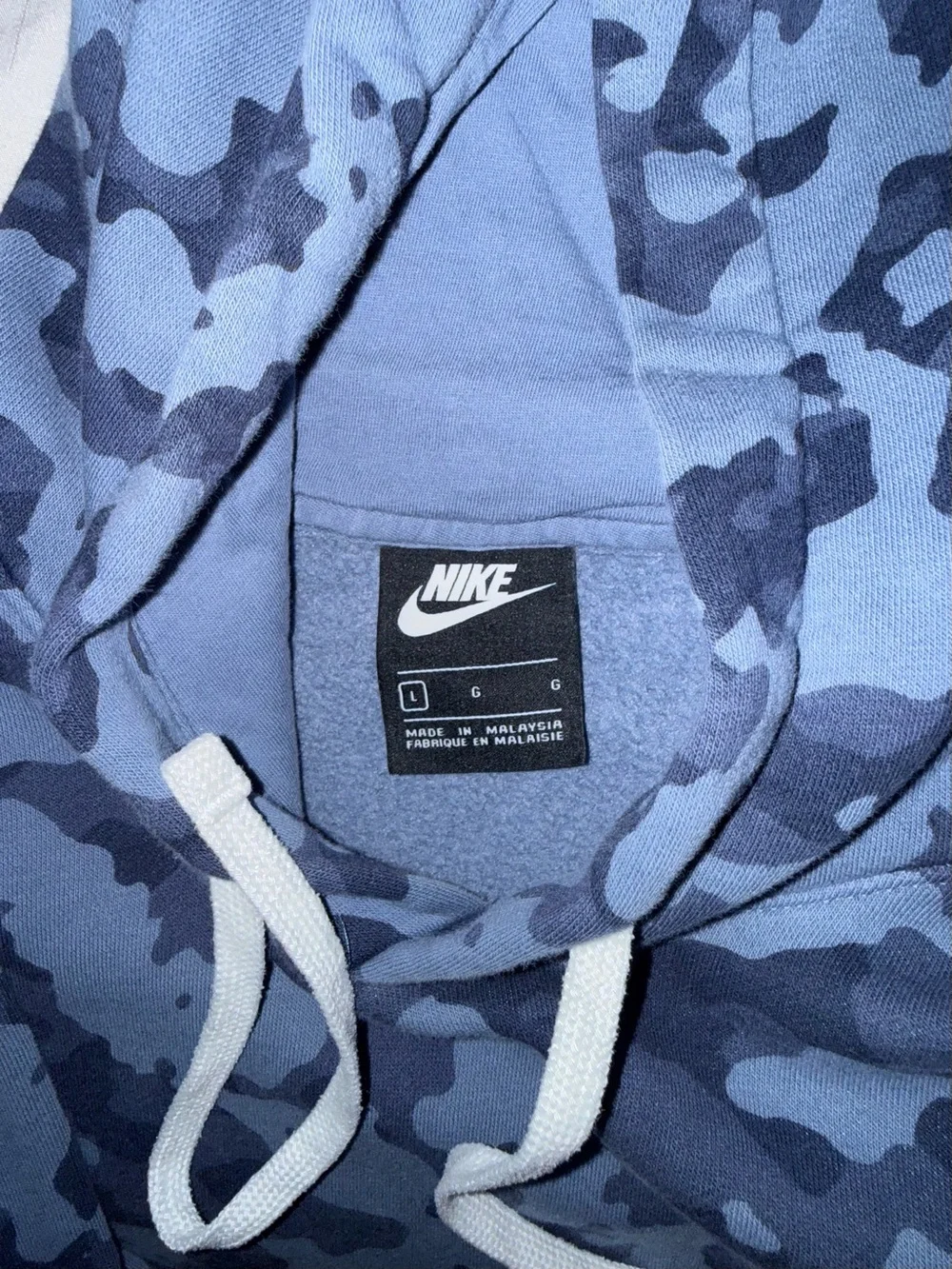 Men’s Nike Blue Camo Hoodie Size L